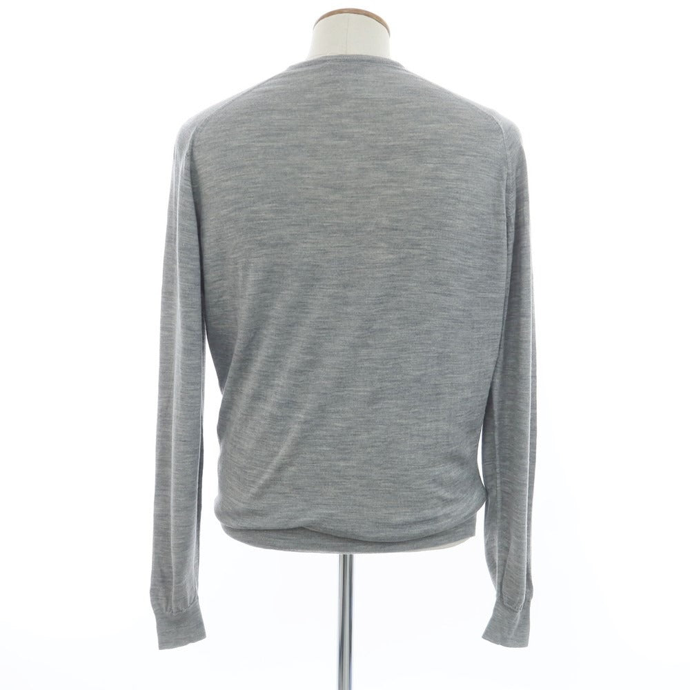 【中古】ジョンスメドレー JOHN SMEDLEY BEAMS F別注 ウール Vネック プルオーバーニット ライトグレー【 L 】【 状態ランクB 】【 メンズ 】