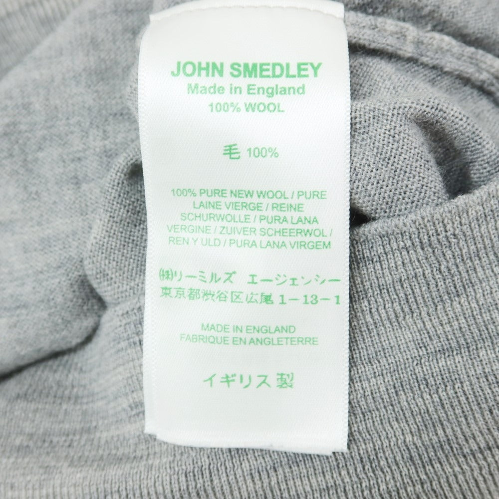 【中古】ジョンスメドレー JOHN SMEDLEY BEAMS F別注 ウール Vネック プルオーバーニット ライトグレー【 L 】【 状態ランクB 】【 メンズ 】