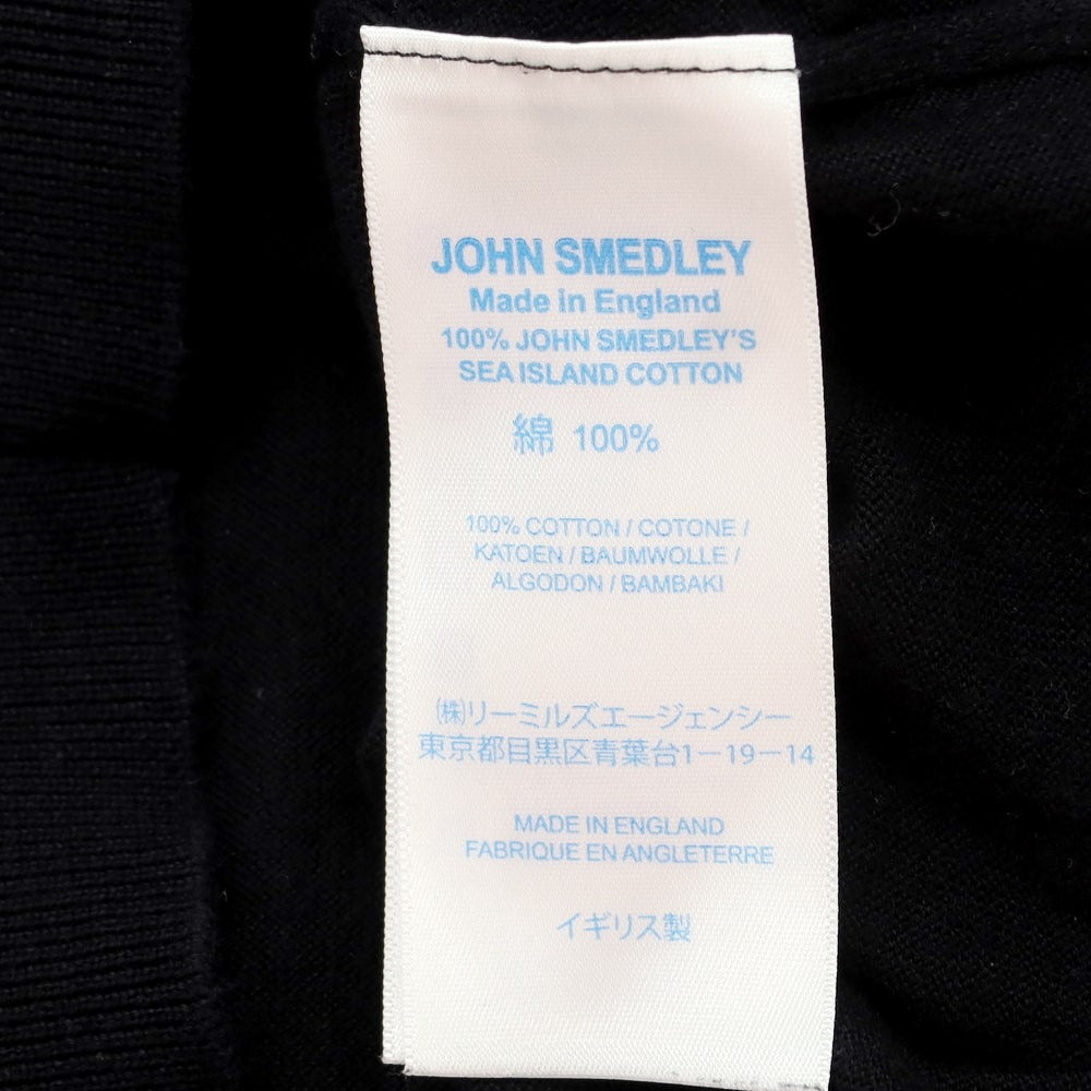 【中古】ジョンスメドレー JOHN SMEDLEY ハイゲージコットン 半袖スキッパーポロニット ブラック【 S 】【 状態ランクB 】【 メンズ 】