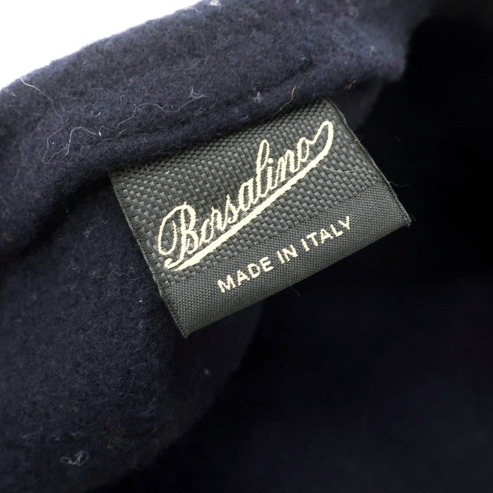 【中古】ボルサリーノ Borsalino ウール ベレー帽 帽子 ダークネイビー【 状態ランクB 】【 メンズ 】