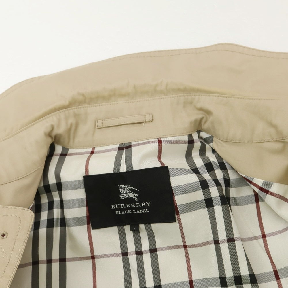 【中古】バーバリーブラックレーベル BURBERRY BLACK LABEL ツイルコットン トレンチコート ベージュ【 L 】【 状態ランクC 】【 メンズ 】