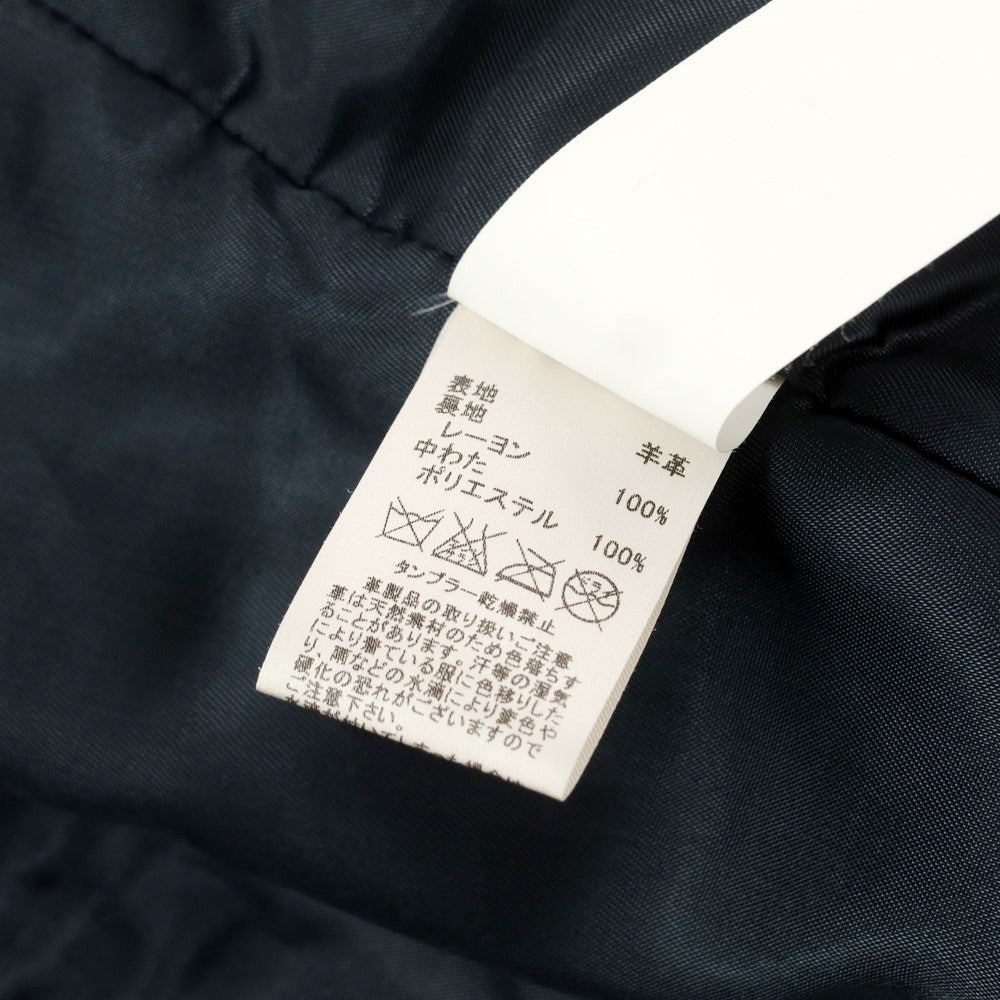 【中古】エンメティ EMMETI ラムスキン ダブル ライダースジャケット ダークネイビー【 46 】【 状態ランクC 】【 メンズ 】 [EPD]