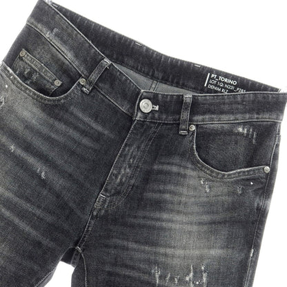 【中古】ピーティートリノ デニム PT TORINO DENIM クラッシュ＆ペイント加工 ジーンズ デニムパンツ ブラック【 30 】【 状態ランクB 】【 メンズ 】