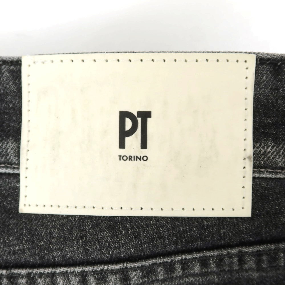 【中古】ピーティートリノ デニム PT TORINO DENIM クラッシュ＆ペイント加工 ジーンズ デニムパンツ ブラック【 30 】【 状態ランクB 】【 メンズ 】