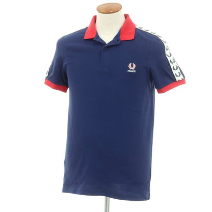 【中古】フレッドペリー FRED PERRY 鹿の子コットン 半袖ポロシャツ ネイビーxレッド【 M 】【 状態ランクB 】【 メンズ 】