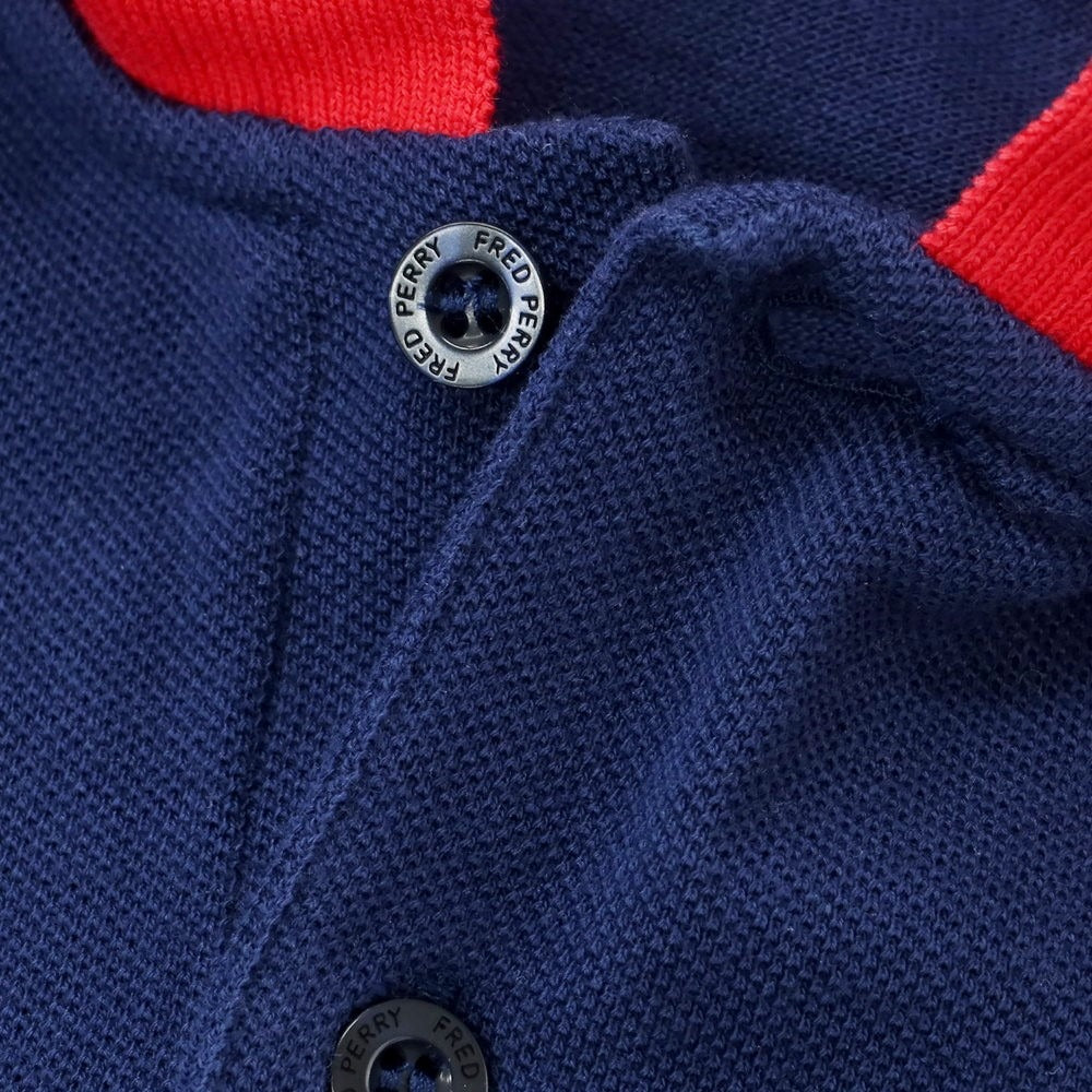 【中古】フレッドペリー FRED PERRY 鹿の子コットン 半袖ポロシャツ ネイビーxレッド【 M 】【 状態ランクB 】【 メンズ 】