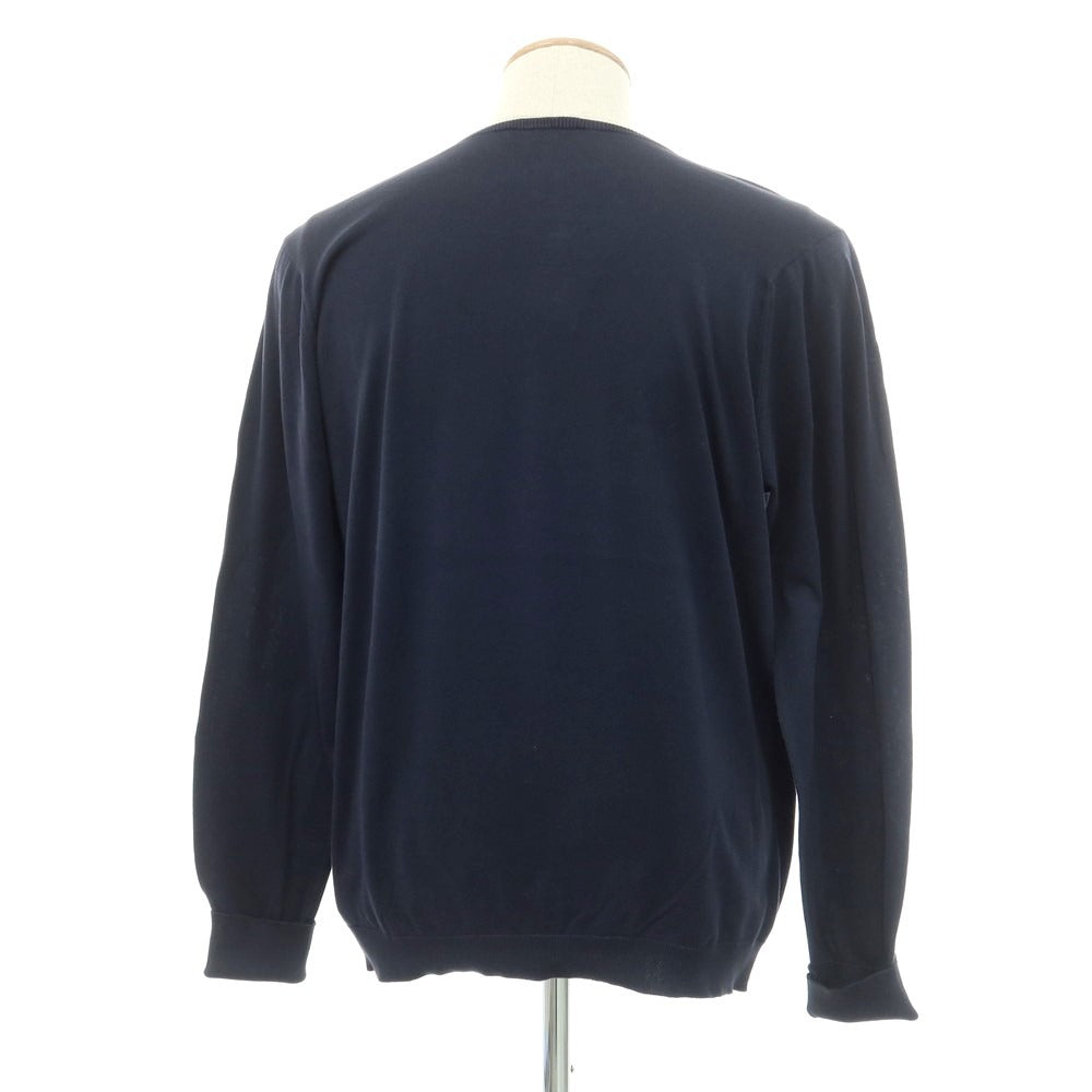 【中古】ジョンスメドレー JOHN SMEDLEY ハイゲージコットン Vネックニット ネイビー【 M 】【 状態ランクC 】【 メンズ 】