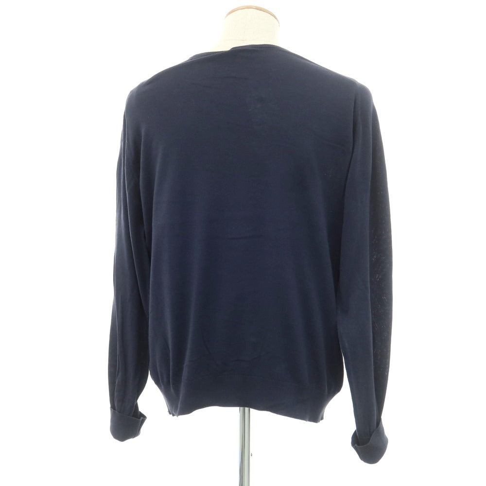 【中古】ジョンスメドレー JOHN SMEDLEY ハイゲージコットン クルーネックニット ネイビー【 M 】【 状態ランクD 】【 メンズ 】