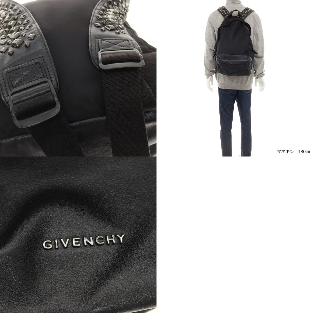 【中古】ジバンシィ GIVENCHY ナイロン レザー スタッズ バックパック・リュック ブラック【 状態ランクC 】【 メンズ 】