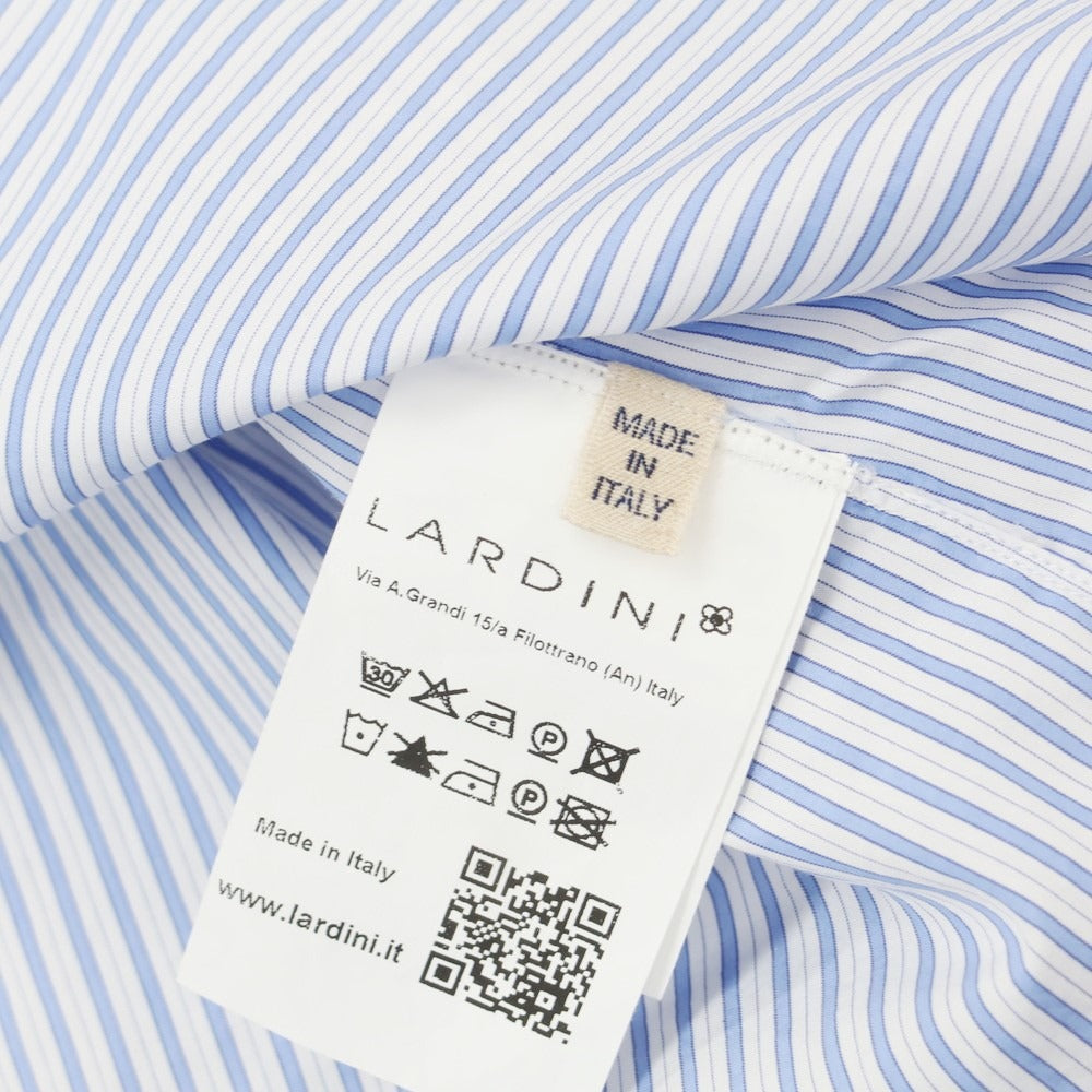 【中古】ラルディーニ LARDINI コットン ストライプ タブカラー ドレスシャツ ライトブルーxホワイト【 40 】【 状態ランクB 】【 メンズ 】