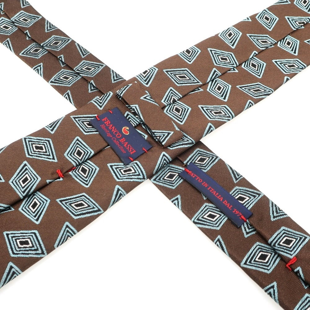 【未使用】FRANCO BASSI　ネクタイ　タグ付き　小紋柄　グリーン BEAMS F（ビームスF）FRANCO BASSI / シルクコットン 小紋柄 ネクタイ