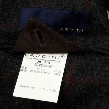 【中古】ラルディーニ LARDINI ウール 3つボタン チェック テーラードジャケット チャコールxブラウン【 44 】【 状態ランクB 】【 メンズ 】