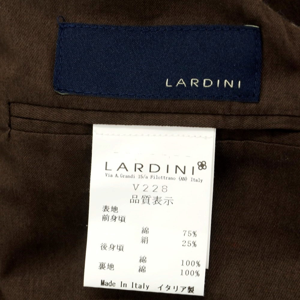 【中古】ラルディーニ LARDINI コットンシルク グレンチェック ベスト ジレ ダークブラウンxネイビー×ライトブルー【 44 8REG 】【 状態ランクB 】【 メンズ 】