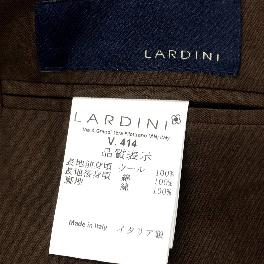 【中古】ラルディーニ LARDINI ウール チェック ベスト ジレ チャコール系xブラウン【 44 】【 状態ランクB 】【 メンズ 】