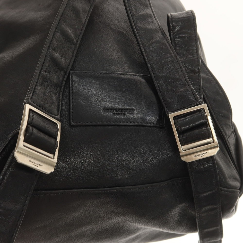 【中古】サンローランパリ SAINT LAURENT PARIS レザー バックパック・リュック ブラック【 状態ランクB 】【 メンズ 】