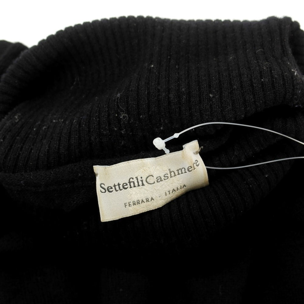 【中古】セッテフィーリ カシミア Settefili Cashmere ハイゲージ カシミヤ タートルネック プルオーバーニット ブラック【サイズS/48】【BLK】【A/W】【状態ランクC】【メンズ】