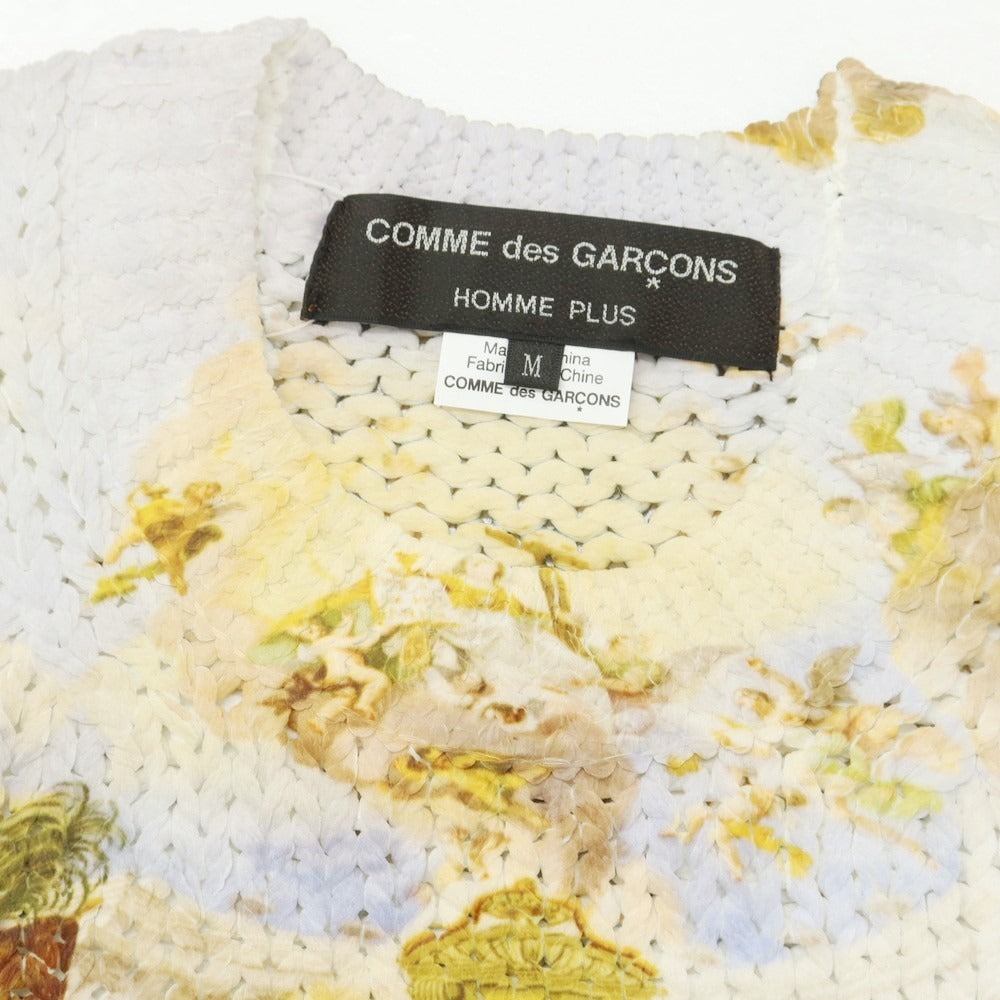 【中古】コムデギャルソンオムプリュス COMME des GARCONS HOMME PLUS 2024年春夏 ポリエステル クルーネック プルオーバーニット ブラウンxホワイト【 M 】【 状態ランクA 】【 メンズ 】 [EPD] [EPD]