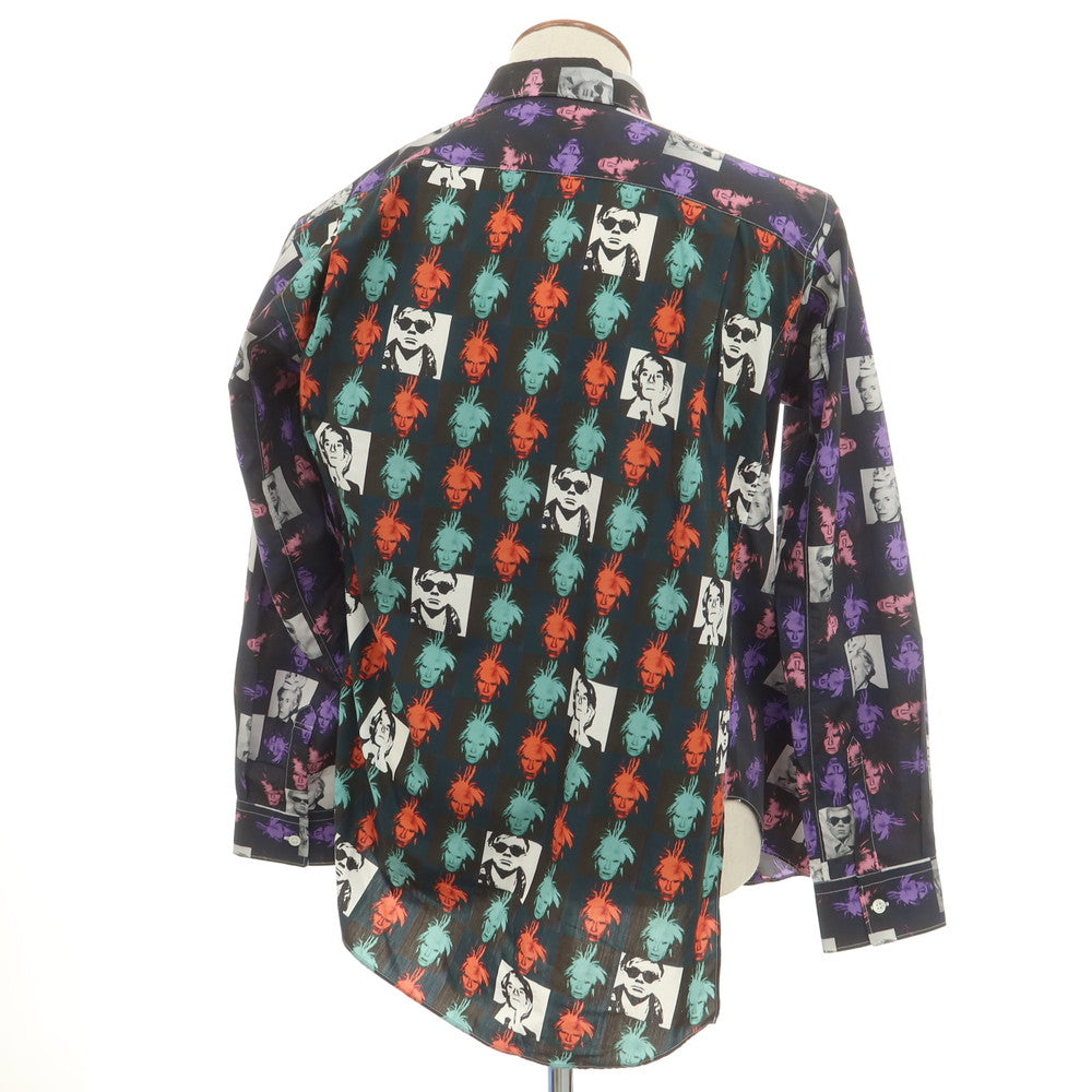 【中古】コムデギャルソンシャツ COMME des GARCONS SHIRT × Andy Warhol 2024年春夏 コットン カジュアルシャツ ネイビー系【 M 】【 状態ランクA 】【 メンズ 】