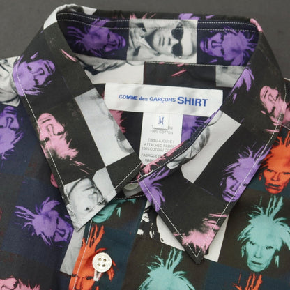 【中古】コムデギャルソンシャツ COMME des GARCONS SHIRT × Andy Warhol 2024年春夏 コットン カジュアルシャツ ネイビー系【 M 】【 状態ランクA 】【 メンズ 】