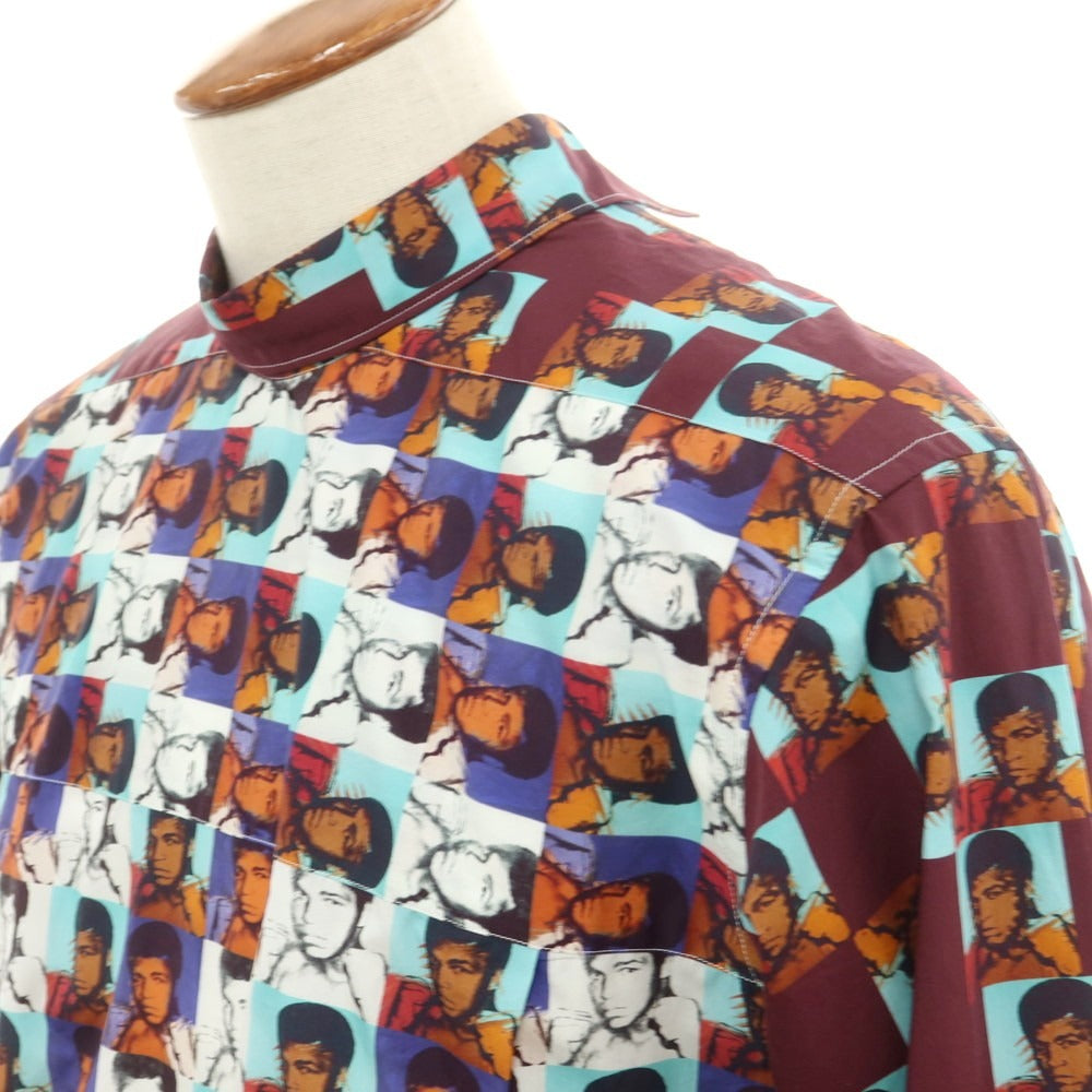 【中古】コムデギャルソンシャツ COMME des GARCONS SHIRT × Andy Warhol 2024年春夏 コットン カジュアルシャツ ワインレッド【サイズM】【 状態ランクA 】【 メンズ 】[EPD]