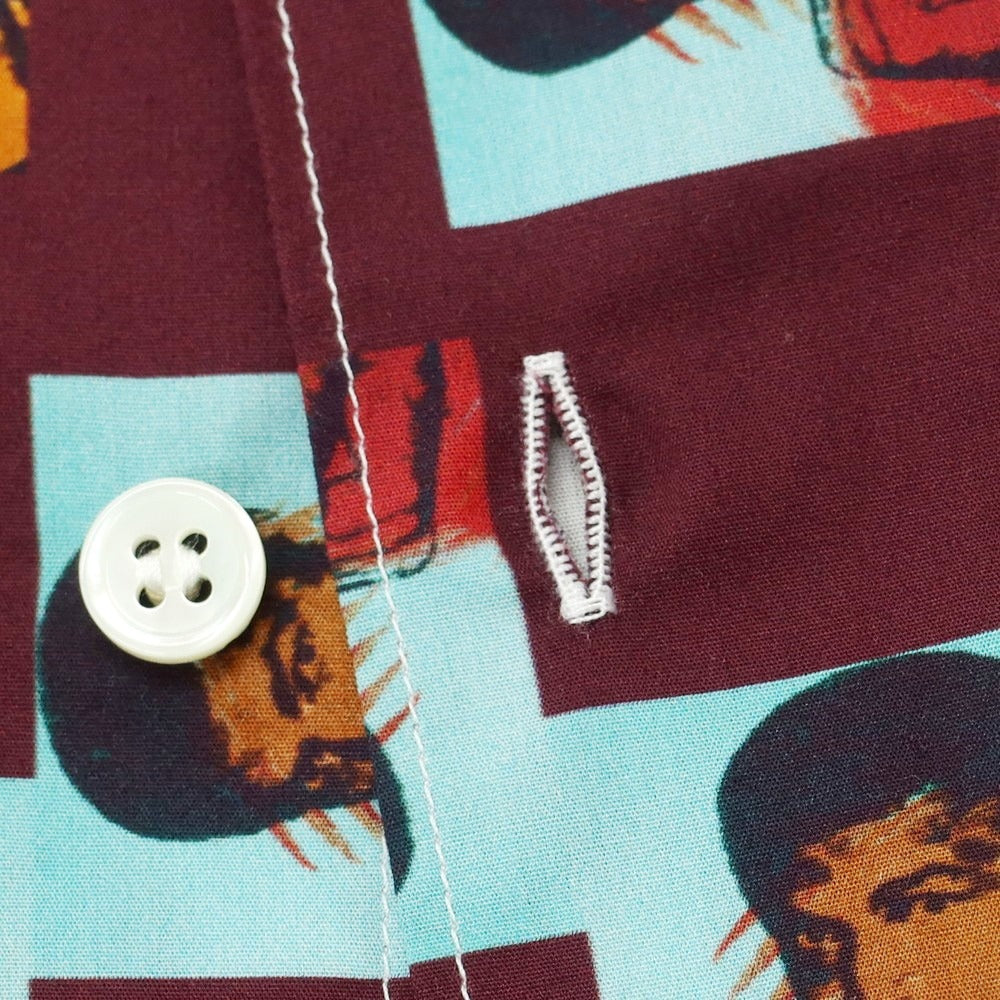 【中古】コムデギャルソンシャツ COMME des GARCONS SHIRT × Andy Warhol 2024年春夏 コットン カジュアルシャツ ワインレッド【サイズM】【 状態ランクA 】【 メンズ 】[EPD]