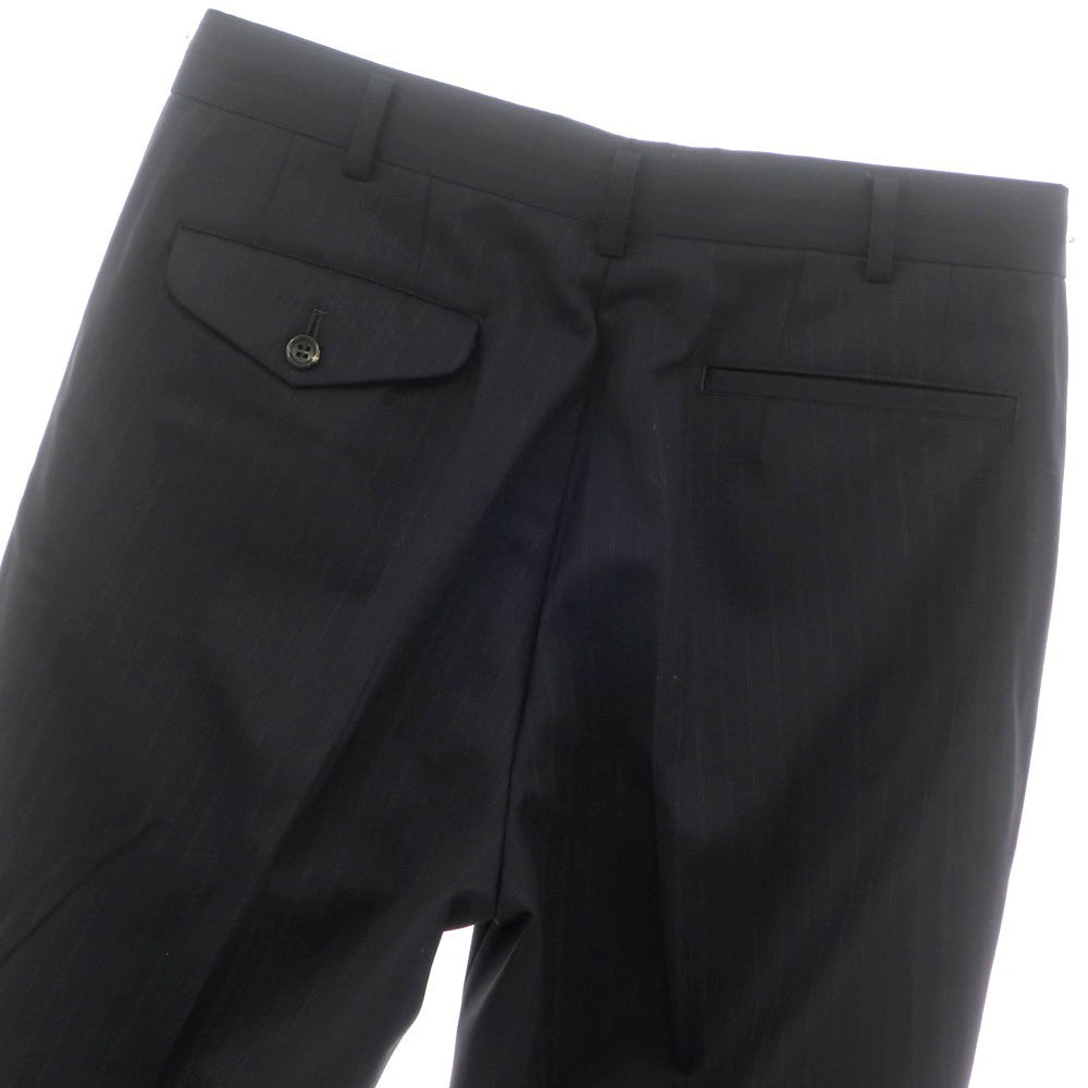 【中古】コムデギャルソン オムドゥ COMME des GARCONS HOMME DEUX 2023年秋冬 ウール ストライプ ドレススラックスパンツ ダークネイビー【 M 】【 状態ランクA 】【 メンズ 】 [EPD]