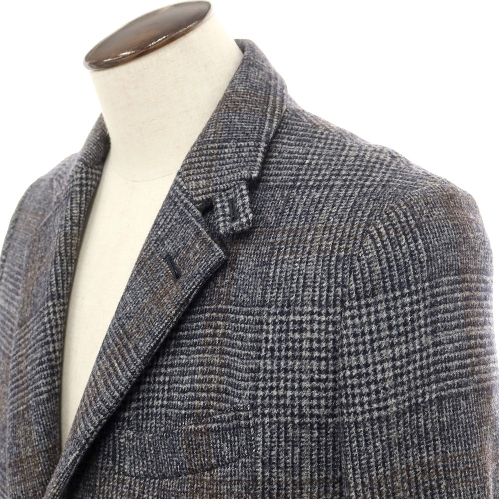 【中古】サルトリアピスケス Sartoria Pisthes ウール チェック チェスターフィールドコート グレーxブルー【 50 】【 状態ランクA 】【 メンズ 】