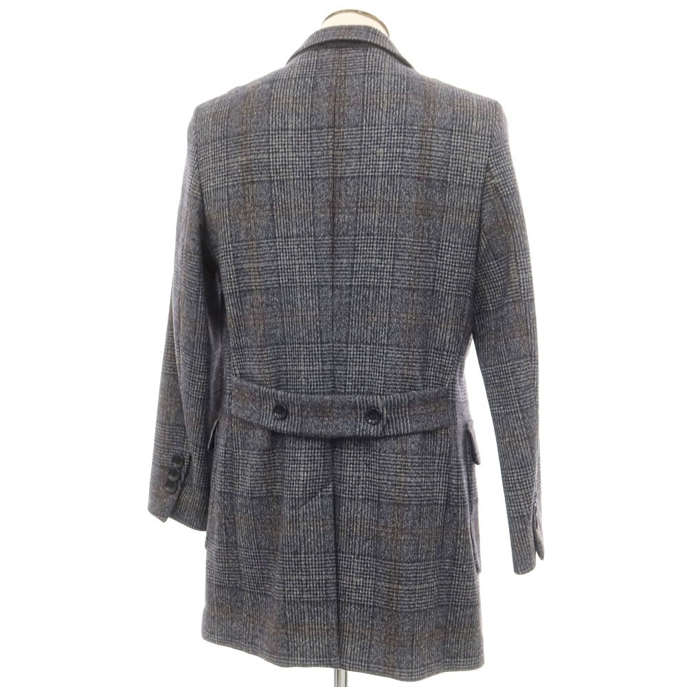 【中古】サルトリアピスケス Sartoria Pisthes ウール チェック チェスターフィールドコート グレーxブルー【 50 】【 状態ランクA 】【 メンズ 】