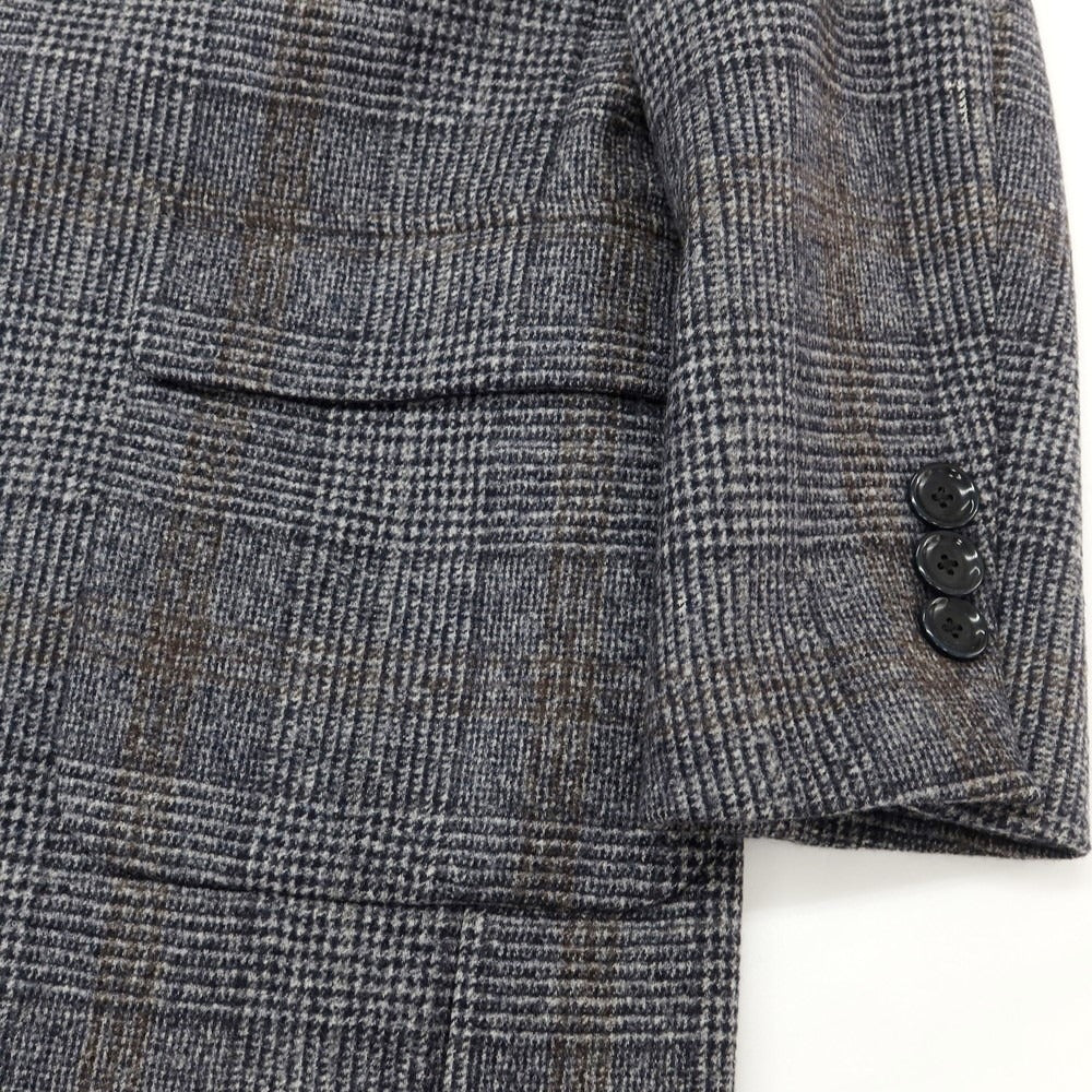 【中古】サルトリアピスケス Sartoria Pisthes ウール チェック チェスターフィールドコート グレーxブルー【 50 】【 状態ランクA 】【 メンズ 】