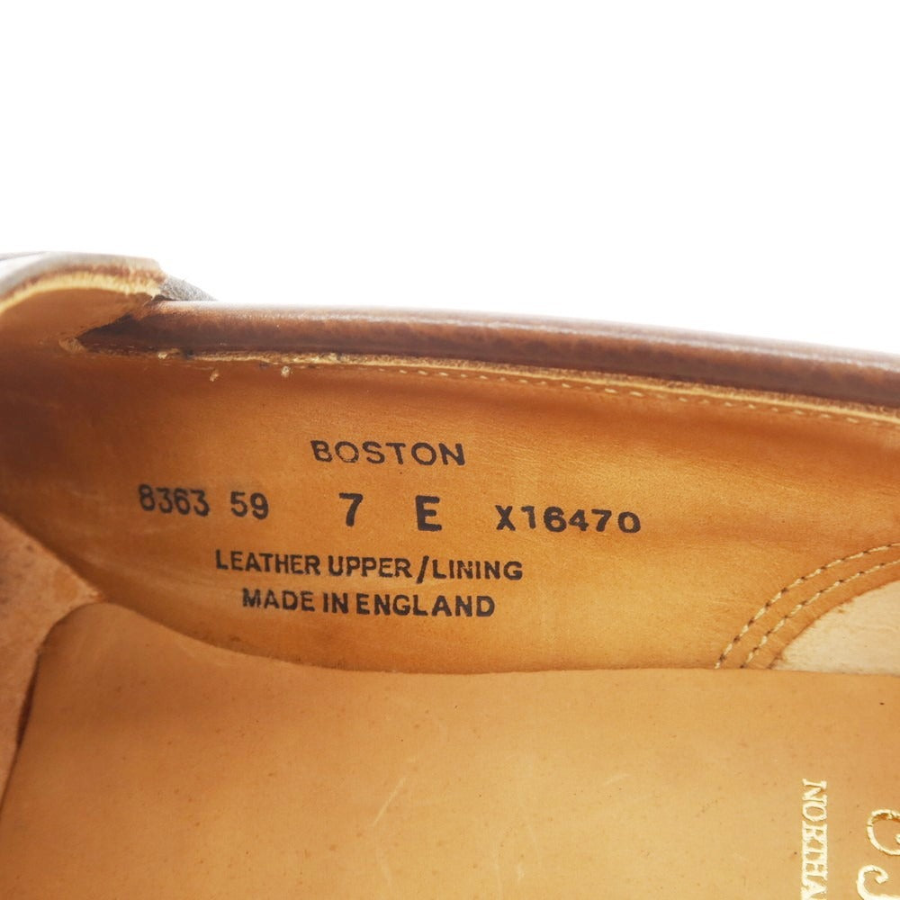 【中古】クロケットアンドジョーンズ CROCKETT&amp;JONES BOSTON コインローファー ダークブラウン【 7E 】【 状態ランクA 】【 メンズ 】