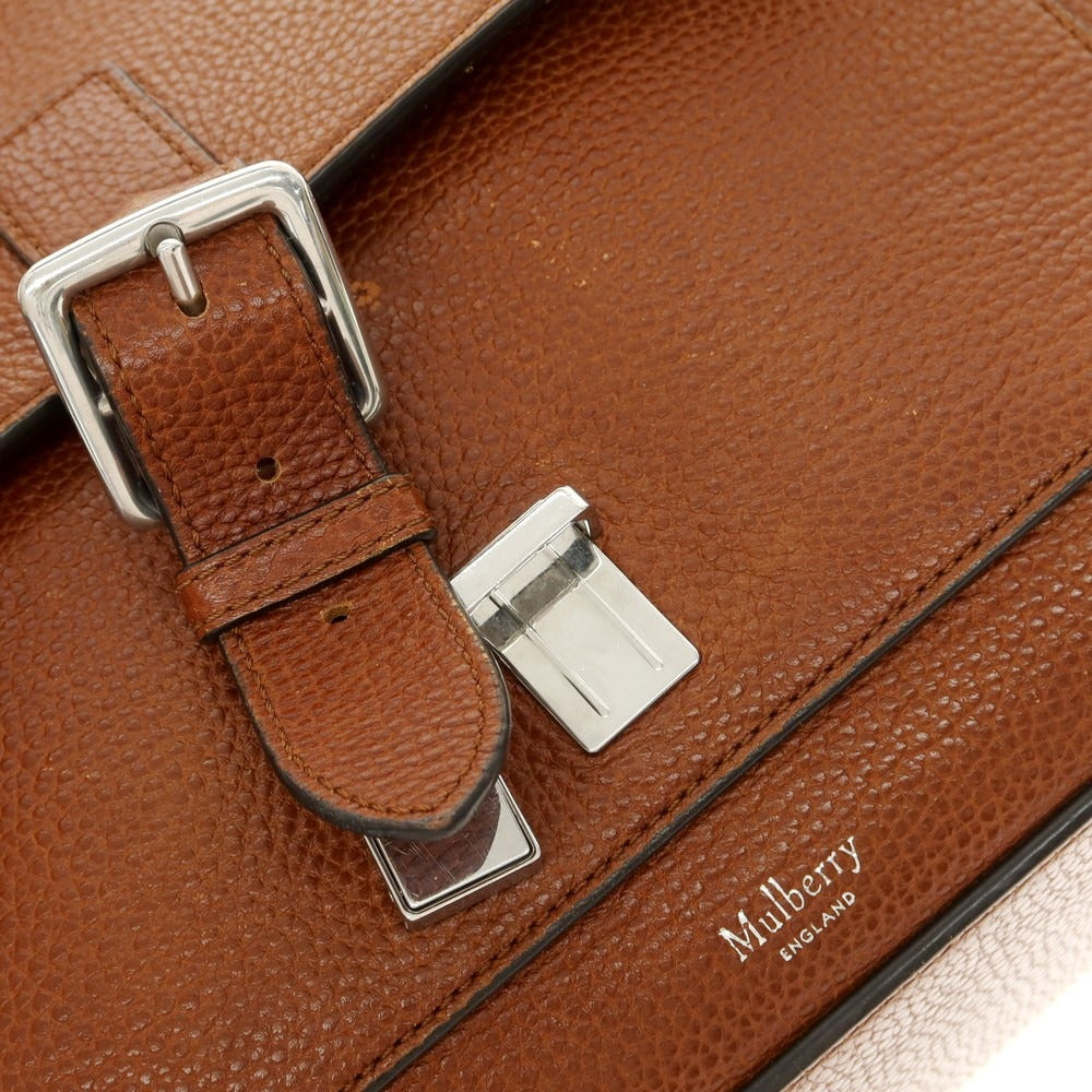 【中古】マルベリー MULBERRY レザー 2way ブリーフケース ブラウン【 状態ランクC 】【 メンズ 】