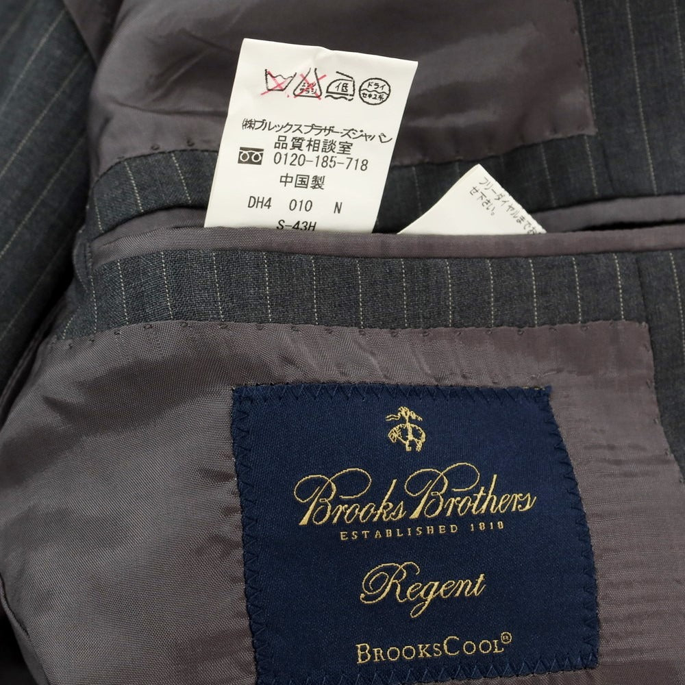 【中古】ブルックスブラザーズ Brooks Brothers ウール ストライプ 2つボタンスーツ グレー【 38SHT 32W 】【 状態ランクB 】【 メンズ 】