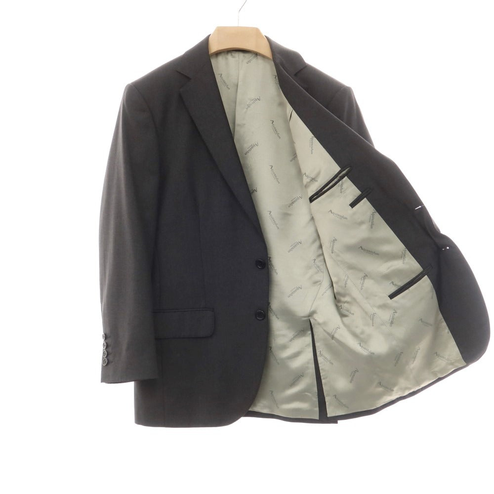 【中古】アクアスキュータム Aquascutum ウール 2つボタンスーツ ダークグレー【 38S 】【 状態ランクC 】【 メンズ 】