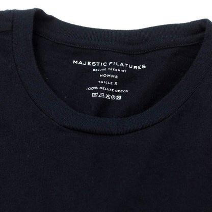 【中古】マジェスティック フィラチュール オム MAJESTIC FILATURES HOMME コットン 天竺 クルーネック 長袖Ｔシャツ ダークネイビー【サイズS】【NVY】【S/S/A/W】【状態ランクB】【メンズ】