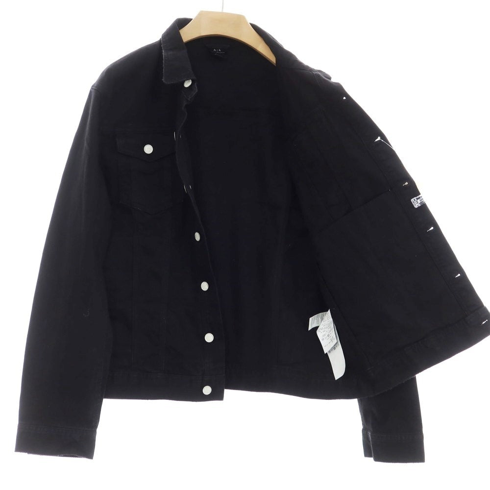 【中古】アルマーニ エクスチェンジ A/X ARMANI EXCHANGE ストレッチ Gジャン デニムジャケット ブラック【 XL 】【 状態ランクB 】【 メンズ 】