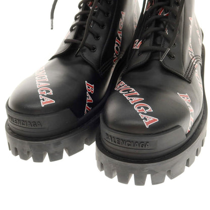 【中古】バレンシアガ BALENCIAGA STRIKE LACE-UP ロゴ レースアップブーツ ブラック【 42 】【 状態ランクA 】【 メンズ 】