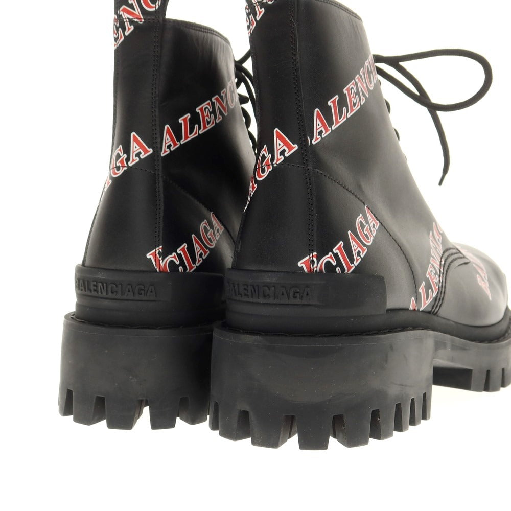 【中古】バレンシアガ BALENCIAGA STRIKE LACE-UP ロゴ レースアップブーツ ブラック【 42 】【 状態ランクA 】【 メンズ 】