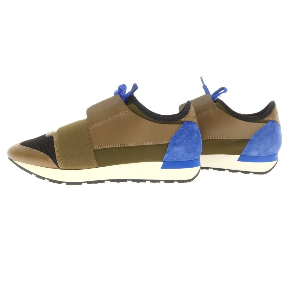 【中古】バレンシアガ BALENCIAGA RACE RANNER スニーカー カーキxブルー【 41 】【 状態ランクA 】【 メンズ 】