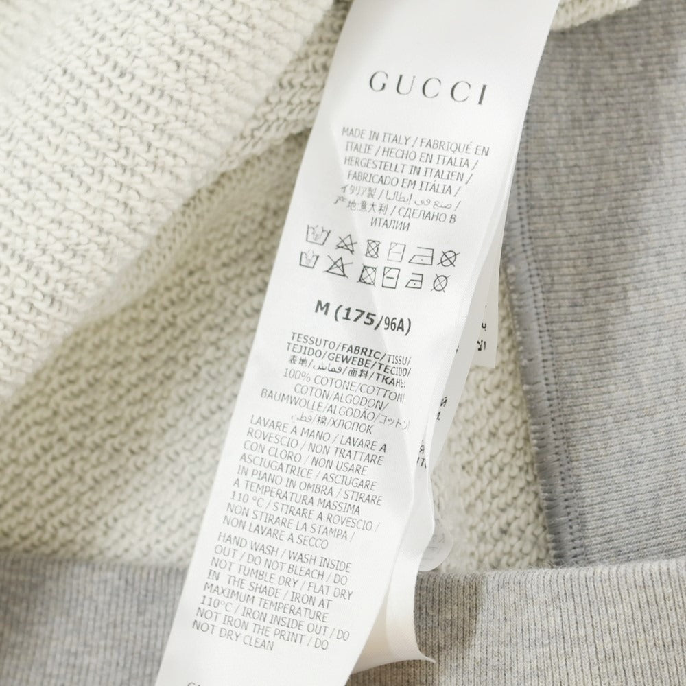 【中古】グッチ GUCCI コットンスウェット地 プルオーバー パーカー グレー【サイズM】【GRY】【A/W】【状態ランクA】【メンズ】