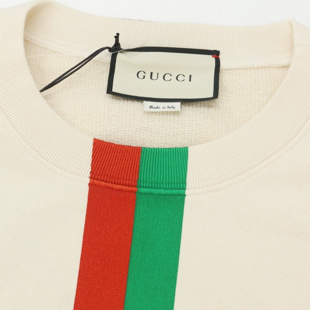 【中古】グッチ GUCCI コットン クルーネック スウェット ベージュ【サイズM】【BEI】【A/W】【状態ランクA】【メンズ】