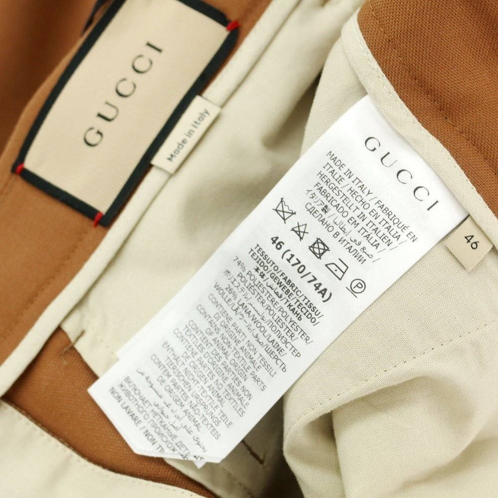 [Used] Gucci Polyester Wool Flared Casual Slacks Pants Light Brown [46] [Condition Rank A] [Men&
