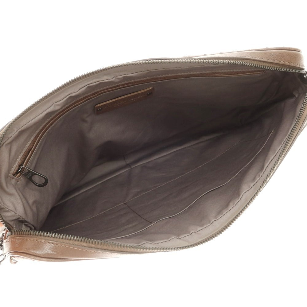 【中古】ボッテガヴェネタ BOTTEGAVENETA レザー イントレチャート クラッチバッグ ブラウン【 状態ランクA 】【 メンズ 】 [EPD]