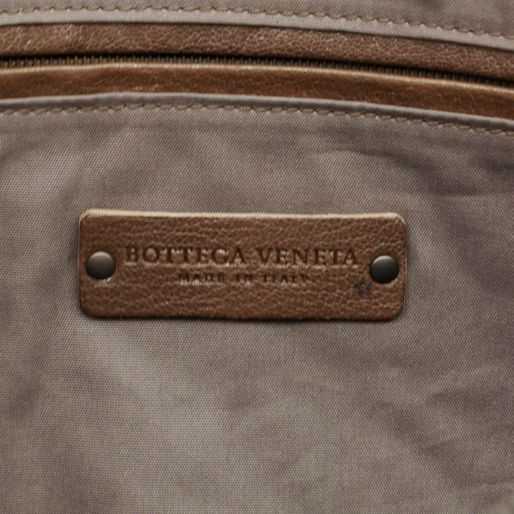 【中古】ボッテガヴェネタ BOTTEGAVENETA レザー イントレチャート クラッチバッグ ブラウン【 状態ランクA 】【 メンズ 】 [EPD]
