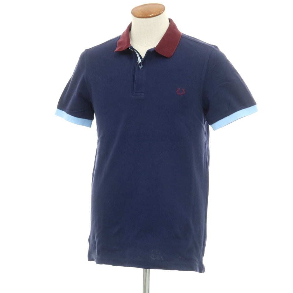 【中古】フレッドペリー FRED PERRY コットン 半袖ポロシャツ ネイビー【 M 】【 状態ランクC 】【 メンズ 】