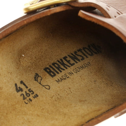 【中古】ビルケンシュトック BIRKENSTOCK レザー サンダル ブラウン【 41 】【 状態ランクC 】【 メンズ 】