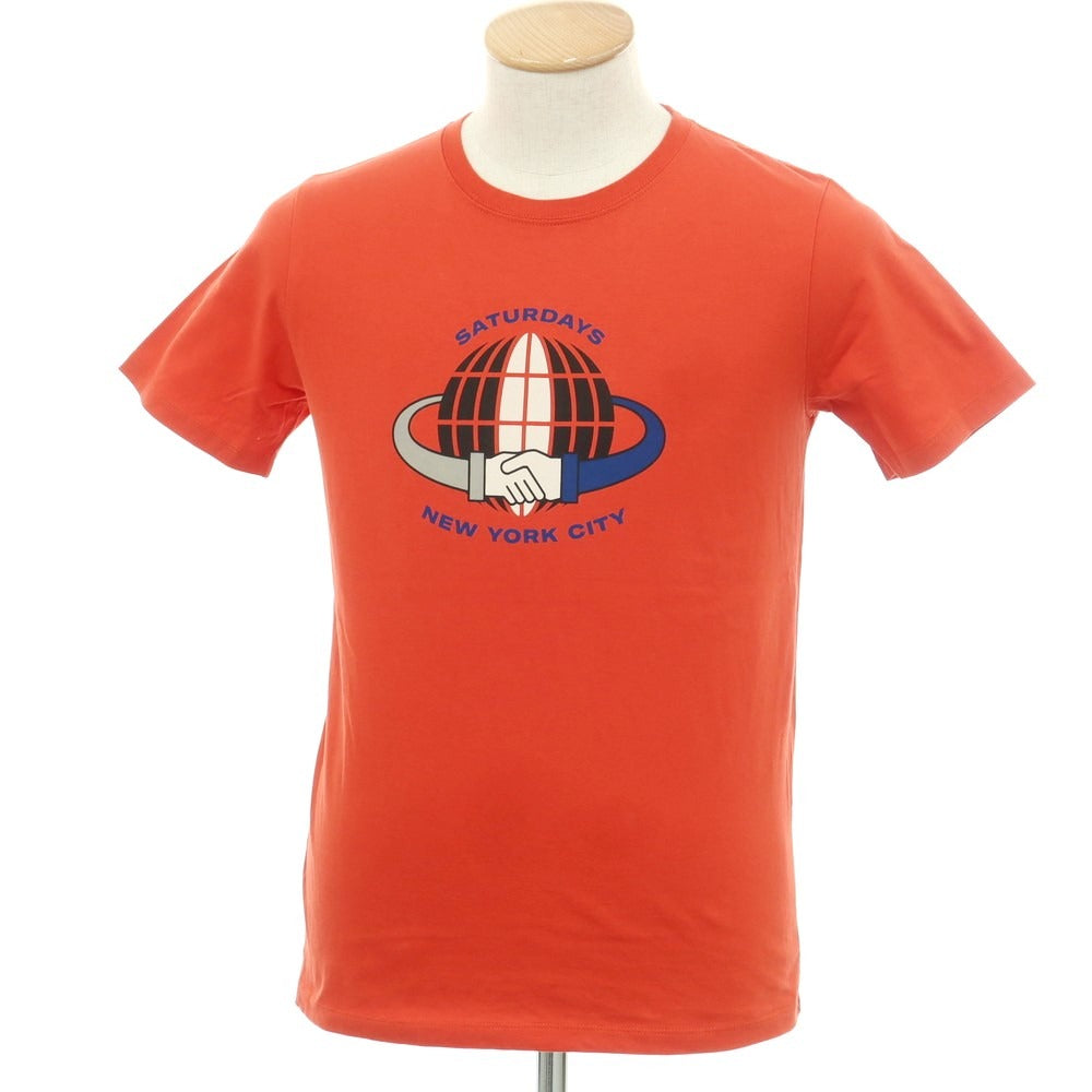 【SALE30％OFF/返品不可】【中古】サタデーズ ニューヨークシティ Saturdays NYC コットン クルーネック プリント 半袖Ｔシャツ オレンジ【 XS 】【 状態ランクA 】【 メンズ 】 [DPD]
