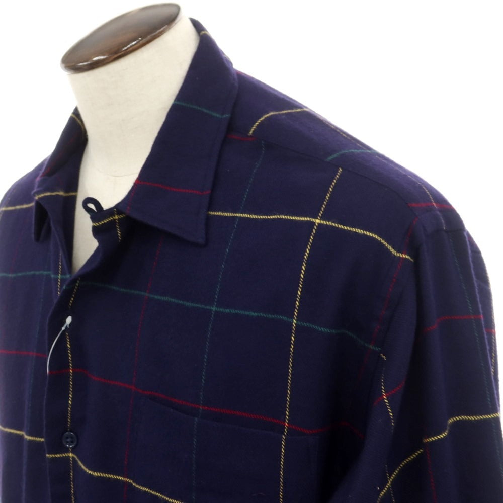 【中古】【未使用】ポロ ラルフローレン Polo Ralph Lauren コットン オープンカラー ネルシャツ カジュアルシャツ ネイビーxマルチカラー【サイズL】【NVY】【A/W】【状態ランクS】【メンズ】