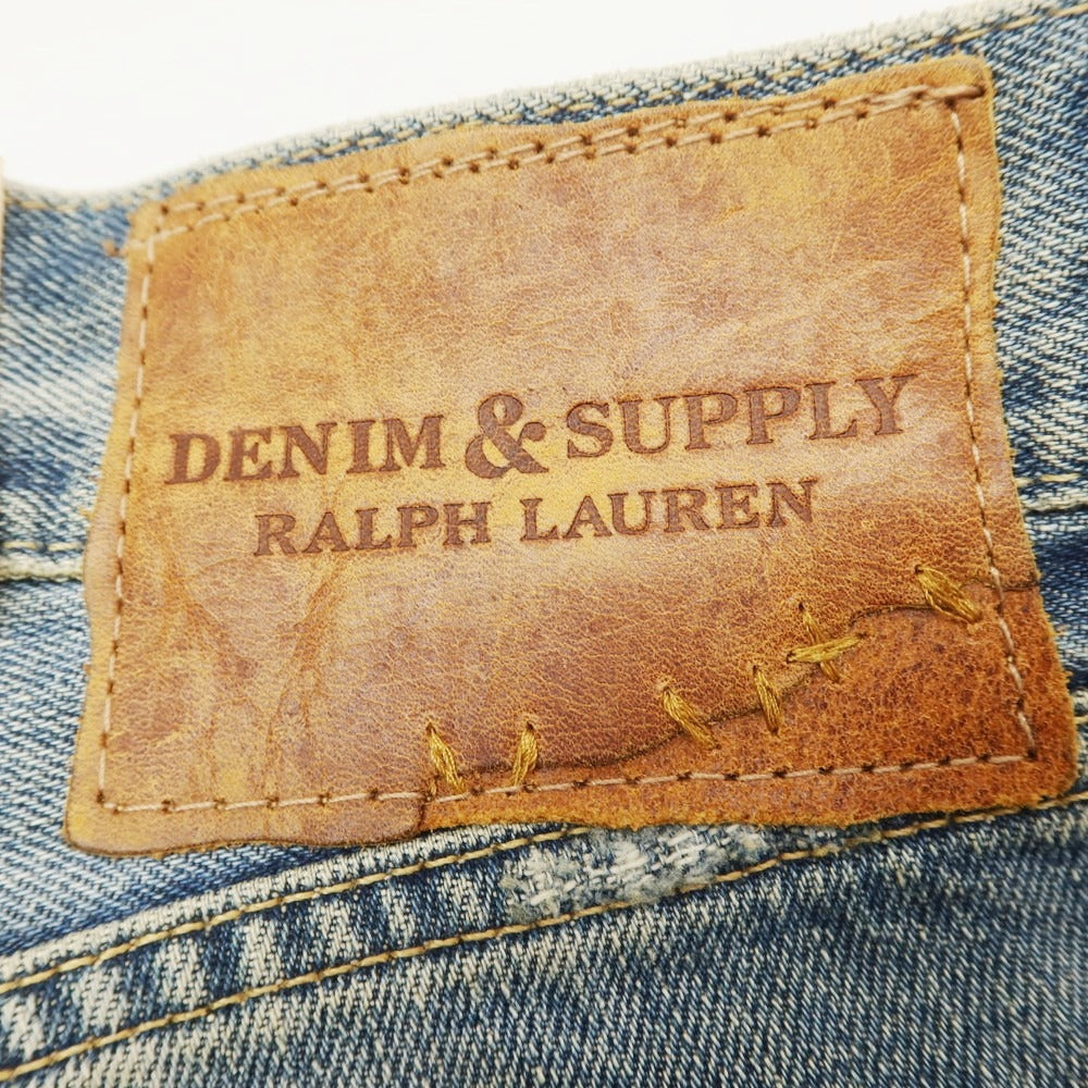 【中古】【未使用】デニムアンドサプライ ラルフローレン DENIM &amp; SUPPLY Ralph Lauren クラッシュ加工 ジーンズ デニムパンツ ブルー【 33 】【 状態ランクS 】【 メンズ 】