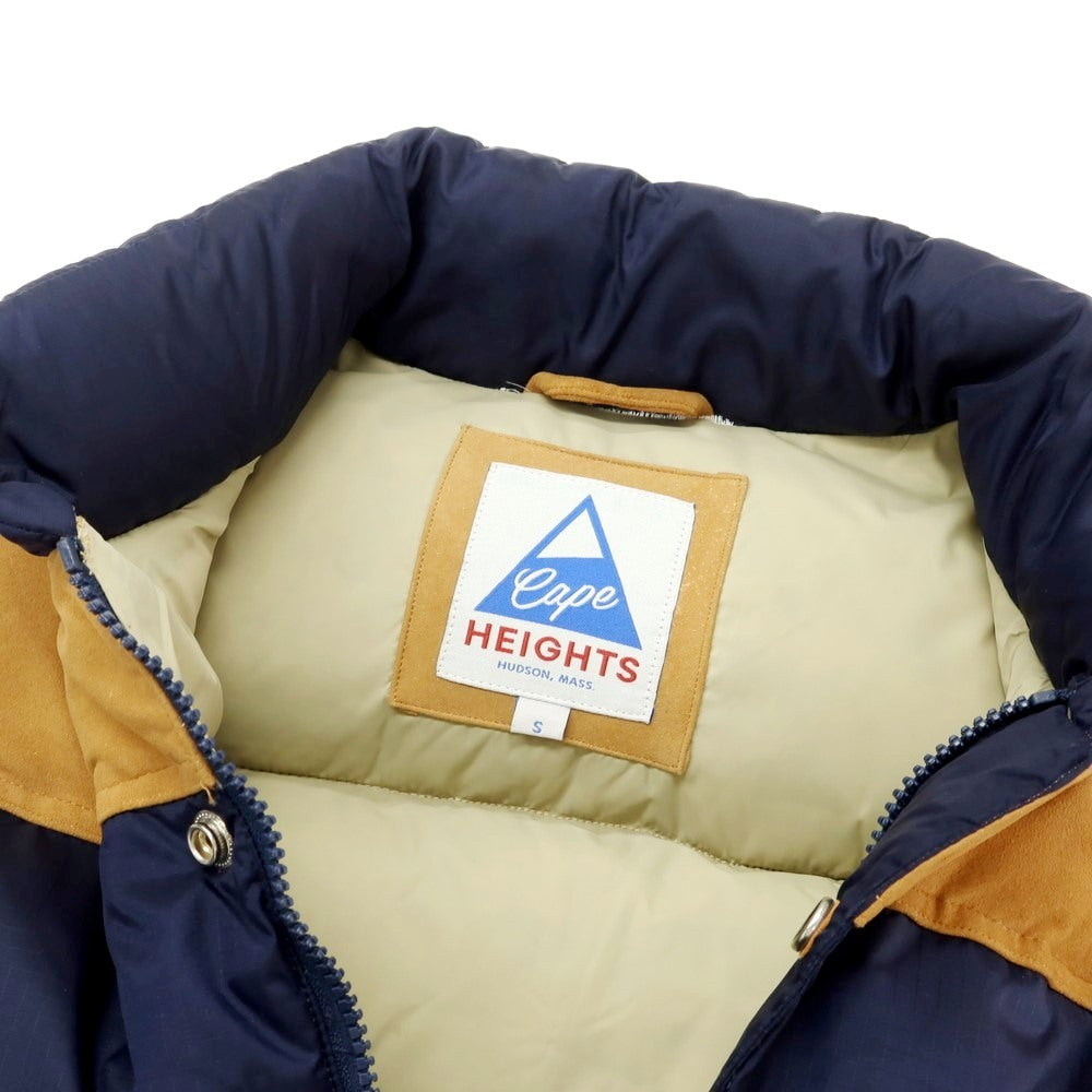 【中古】ケープハイツ Cape HEIGHTS リップストップナイロン ダウンベスト ネイビーxキャメル【 S 】【 状態ランクB 】【 メンズ 】 [EPD]