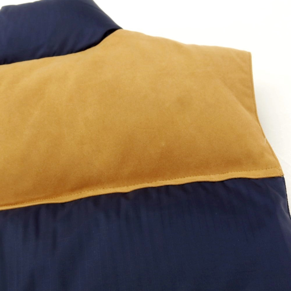 【中古】ケープハイツ Cape HEIGHTS リップストップナイロン ダウンベスト ネイビーxキャメル【 S 】【 状態ランクB 】【 メンズ 】 [EPD]